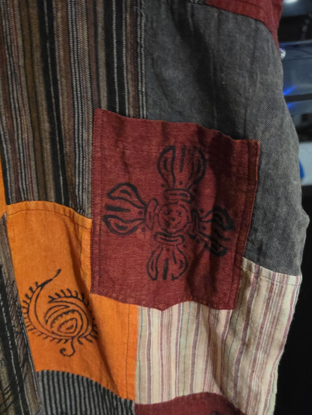 🍄NWT, BOHEMIAN PATCH OVERALLS BY " RISING INTERNATIONAL" 🍂 - Picture 14 of 17